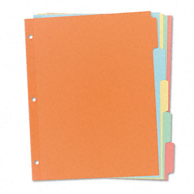 ...........carton[s] 5 color, Plain "write on" divider sets,11 x 8 1/2" sheet,sets of 5. Each carton contains 20 sets,  when you buy 5 cartons [combined with other product on our site, as 1 order] you  will pay as little as $ 1.00/set